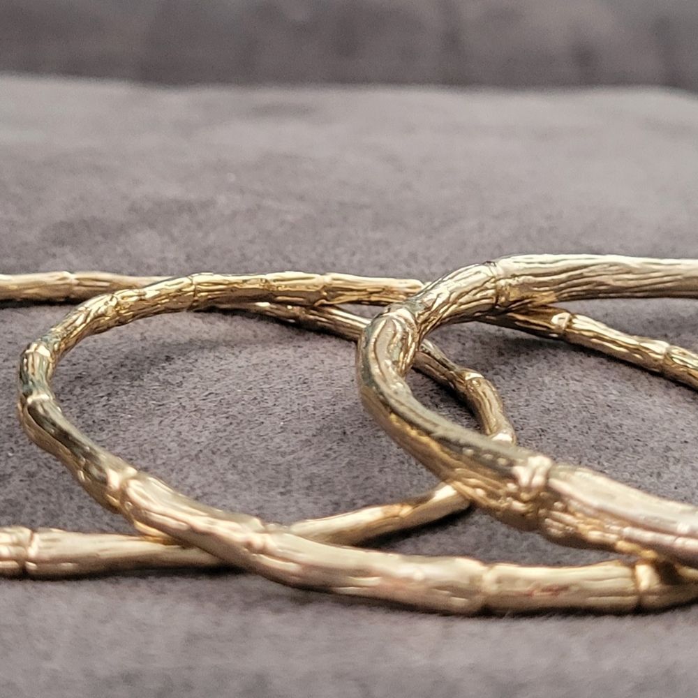 NWOT Gold Plated Bamboo Bangles (3 total)